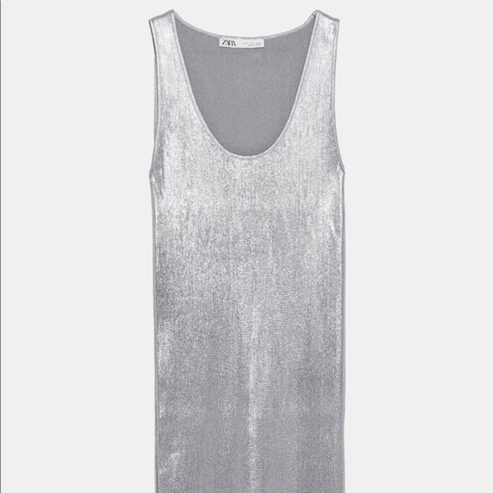 Zara Silver Mini Dress - Picture 7 of 7
